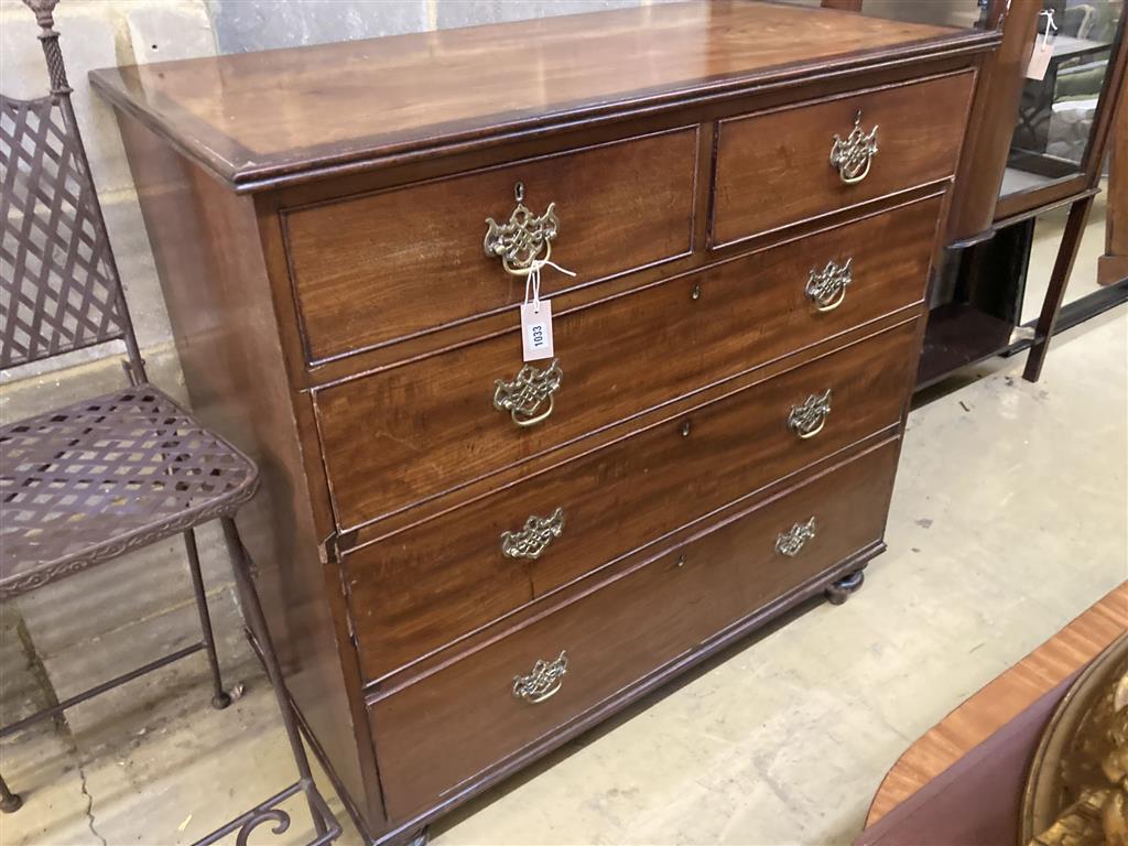 A George III mahogany chest, width 110cm, depth 54cm, height 107cm